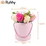 Ruhhy Flower box decoratie 23 cm in elegante ronde cadeau box voor binnen