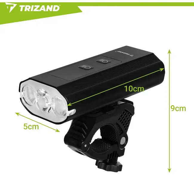Trizand LED fietslamp 1300 lumen met achterlicht, powerbank en 13 standen voor de fiets