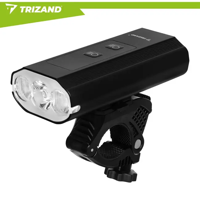 Trizand LED fietslamp 1300 lumen met achterlicht, powerbank en 13 standen voor de fiets