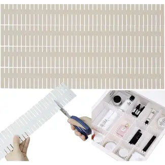 Ruhhy Lade organizer 4 stuks beige verstelbaar en knipbaar voor keuken, kast, kantoor en lade