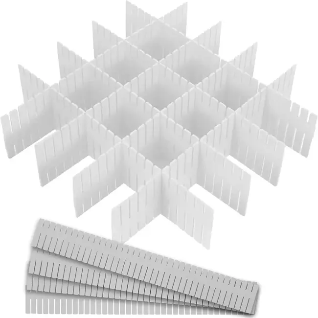 Ruhhy Lade organizer 4 stuks beige verstelbaar en knipbaar voor keuken, kast, kantoor en lade