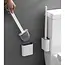 Ruhhy Siliconen toiletborstel wit grijs met geventileerde houder en wandmontage