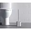 Ruhhy Siliconen toiletborstel wit grijs met geventileerde houder en wandmontage