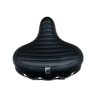 Selle Comfortabel fietszadel - waterdicht - lichtgewicht - geribbeld zwart - 270 mm x 240 mm