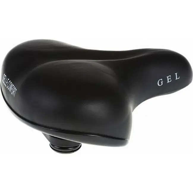 Selle Comfortabel fietszadel met gel en vering - unisex - zwart - 22x25 cm