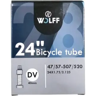 WOLFF Binnenband 24x1.75/2.125 - ETRTO 47/57-507/520 - Dunlop ventiel 35mm - Geschikt voor stadsfietsen