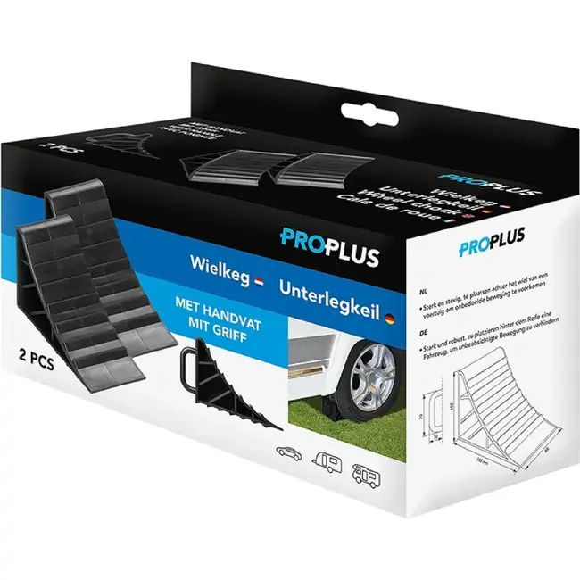 ProPlus Wielkeg met handvat - kunststof - extra profiel - zwart - 2 stuks