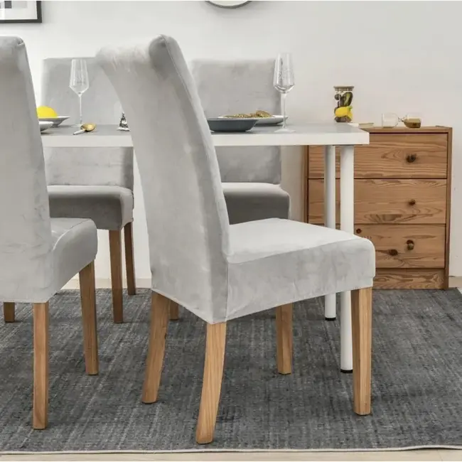 Ruhhy Grijze Velours Stoelhoes: Universele Bescherming en Elegantie