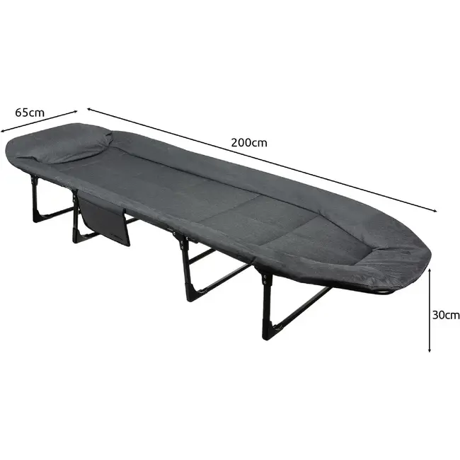 Trizand opvouwbaar veldbed met matras – verstelbare rugleuning, draagvermogen 150 kg, voor camping of thuis