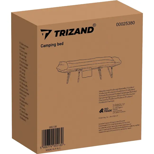 Trizand opvouwbaar veldbed met matras – verstelbare rugleuning, draagvermogen 150 kg, voor camping of thuis