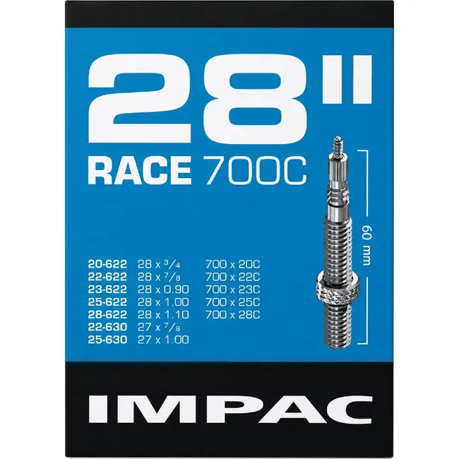 Impac Race binnenband - 28 inch - Frans ventiel 60mm - Versterkte duurzaamheid - ETRTO 20/28-622/630