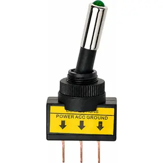 ProPlus Tuimelschakelaar LED - 12V - Groen - 20A - 12 x 27 mm