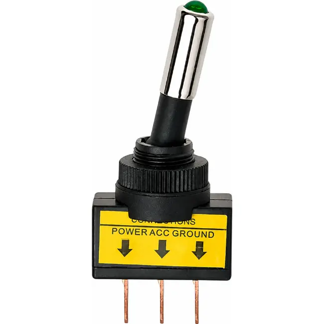 ProPlus Tuimelschakelaar LED - 12V - Groen - 20A - 12 x 27 mm