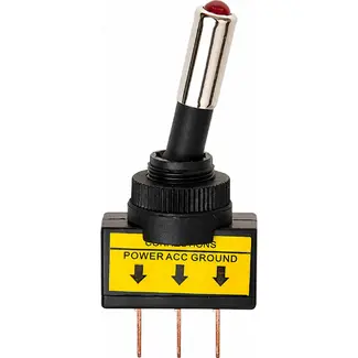 ProPlus LED tuimelschakelaar - 12 x 27 mm - 12V - Max. 20A - Rood