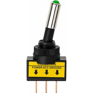 ProPlus LED tuimelschakelaar - groen - 12V - max. 20A - 12 x 27 mm
