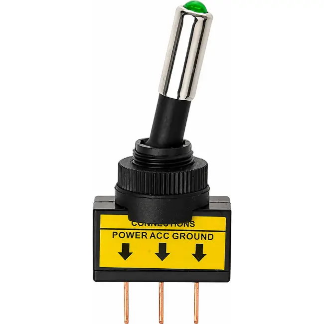 ProPlus LED tuimelschakelaar - groen - 12V - max. 20A - 12 x 27 mm