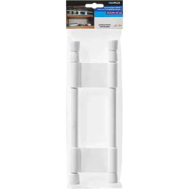 ProPlus Uitschuifbare dubbele vastzetstang - 25,5 tot 43 cm - wit