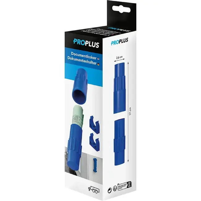ProPlus Waterdichte documentenkoker - 17 cm - Blauw - Ø 26 mm