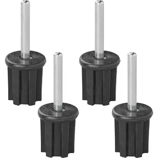 ProPlus Tentstokdop - boventop met pin - Ø 25 mm - set van 4 stuks - zwart/zilver