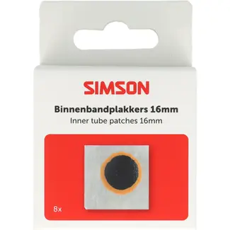Simson Binnenbandpleisters 16 mm voor lekke fietsbanden, handig voor thuis en in de werkplaats