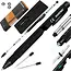 Bigstren Multitool pen 9-in-1 zwart met zaklamp, stylus, opener, waterpas en schroevendraaier