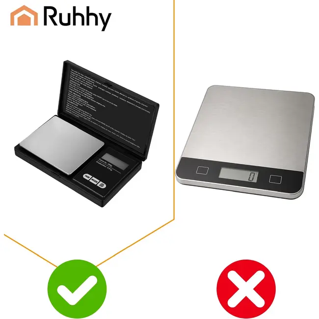 Ruhhy Elektronische pocketweegschaal 200 g met 0,01 g precisie, TARA en beschermklep