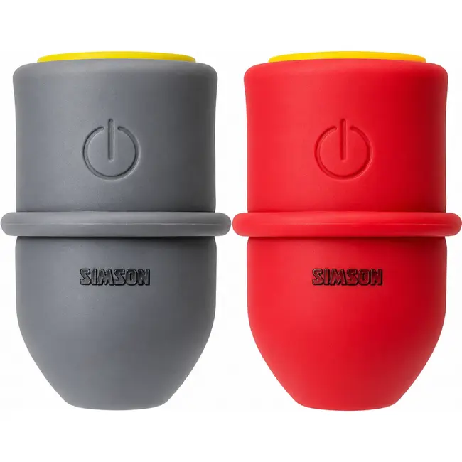 Simson LED fietslampenset - 3 LED's - 29/13.5 LUX - Silicone behuizing - Inclusief batterijen