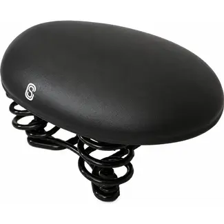 Selle Comfort Comfortabel fietszadel - Staalconstructie - Klassiek ontwerp - Zwart - Zonder strop