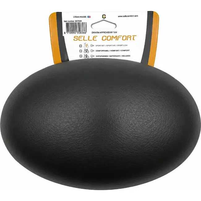 Selle Comfort Comfortabel fietszadel - Staalconstructie - Klassiek ontwerp - Zwart - Zonder strop