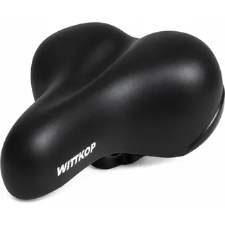Wittkop Comfortabel fietszadel - Anatomische vorm - Gelpadding - Elastomeer vering - Zwart