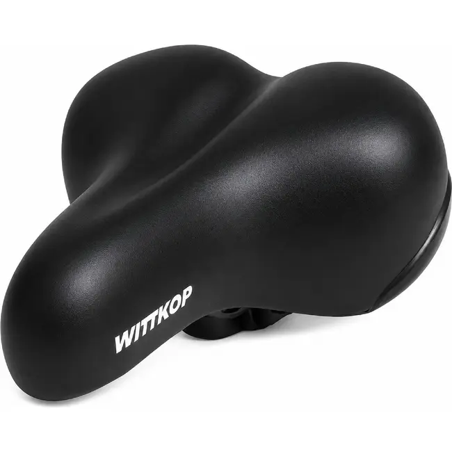 Wittkop Comfortabel fietszadel - Anatomische vorm - Gelpadding - Elastomeer vering - Zwart