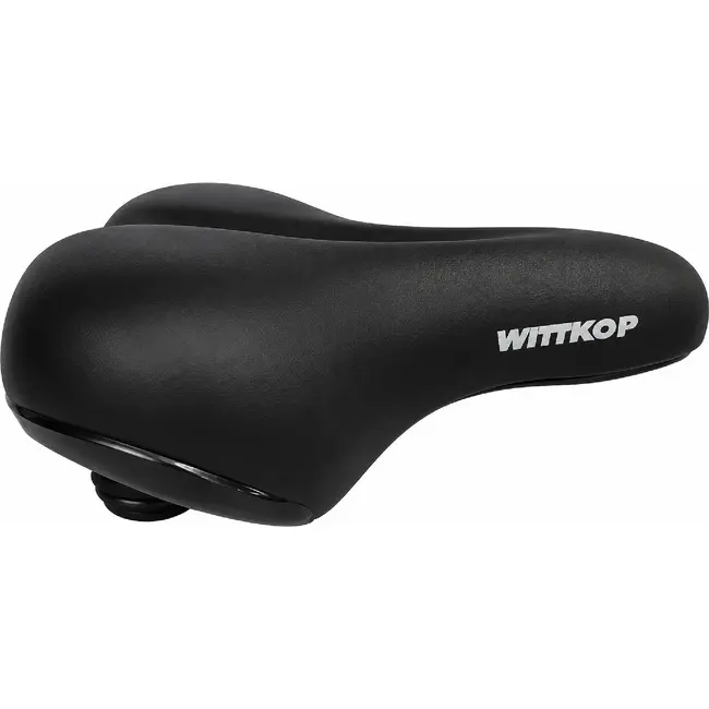 Wittkop Comfortabel fietszadel - Anatomische vorm - Gelpadding - Elastomeer vering - Zwart