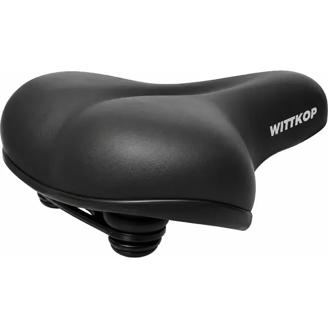 Wittkop Comfortabel fietszadel - Anatomische vorm - Gelpadding - Elastomeer vering - Zwart