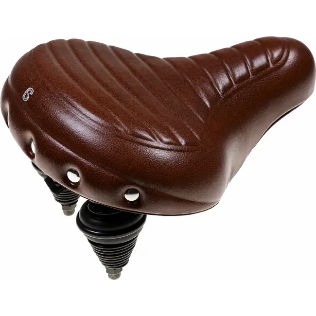 Amigo Comfortabel fietszadel - waterdicht - lichtgewicht - bruin geribbeld - 270 mm x 240 mm