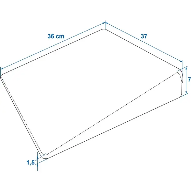 ProPlus Wigvormig zitkussen - drukvaste schuimstof - afneembare hoes - 37 x 37 x 8 cm - zwart