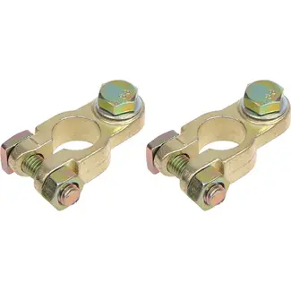 ProPlus Accupoolklemmen set - messing en staal - M8 bout - dIN accupolen - 16 mm diameter