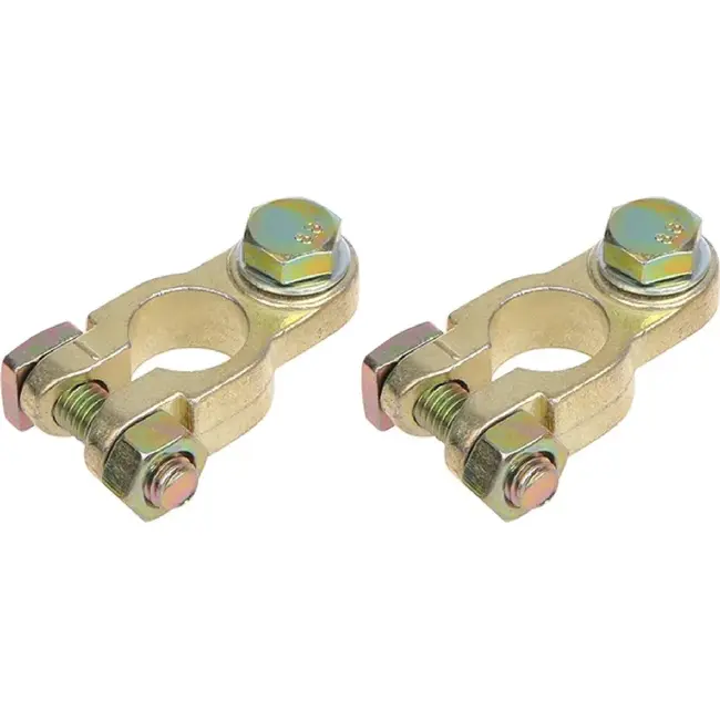 ProPlus Accupoolklemmen set - messing en staal - M8 bout - dIN accupolen - 16 mm diameter