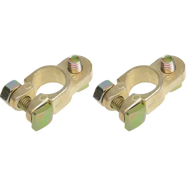 ProPlus Accupoolklemmen set - messing en staal - M8 bout - dIN accupolen - 16 mm diameter
