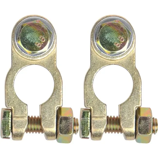 ProPlus Accupoolklemmen set - messing en staal - M8 bout - dIN accupolen - 16 mm diameter