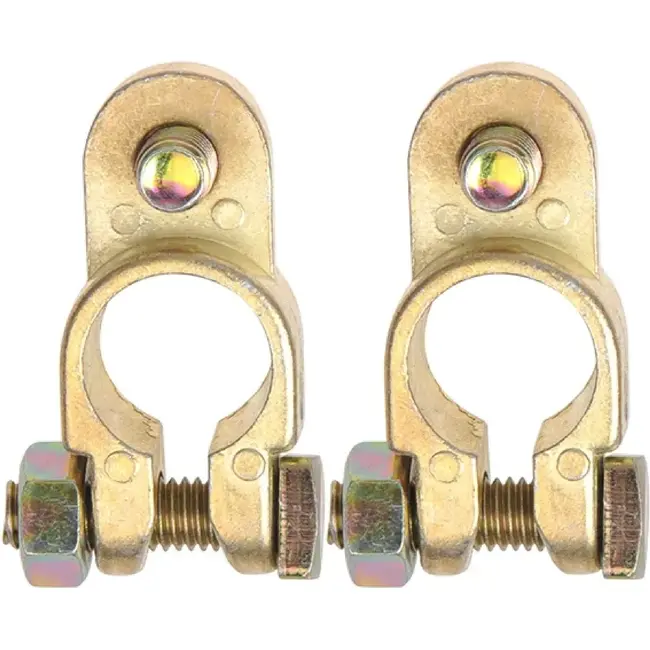 ProPlus Accupoolklemmen set - messing en staal - M8 bout - dIN accupolen - 16 mm diameter