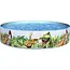 Bestway Zelfopzettende Zwembad 183x38 cm - Ideaal voor Kinderen - Veelkleurig en Duurzaam
