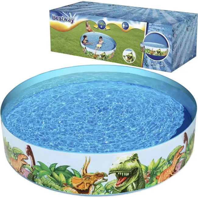 Bestway Zelfopzettende Zwembad 183x38 cm - Ideaal voor Kinderen - Veelkleurig en Duurzaam