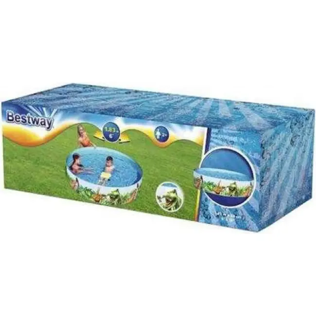 Bestway Zelfopzettende Zwembad 183x38 cm - Ideaal voor Kinderen - Veelkleurig en Duurzaam