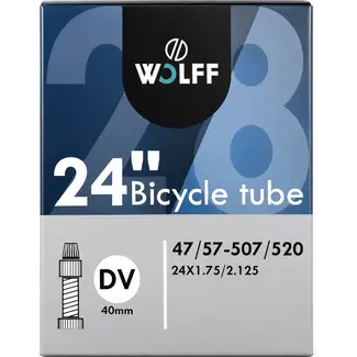WOLFF Binnenband 24x1.75/2.125 - ETRTO 47/57-507/520 - Dunlop ventiel 35mm - Geschikt voor stadsfietsen