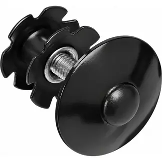 M-Wave A-head star nut met topkap - 1 1/8" - zwart - duurzaam en sterk