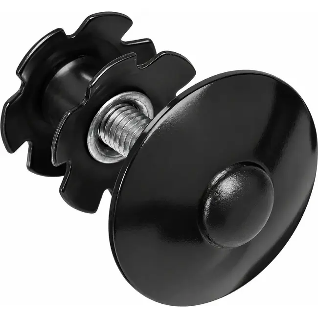 M-Wave A-head star nut met topkap - 1 1/8" - zwart - duurzaam en sterk