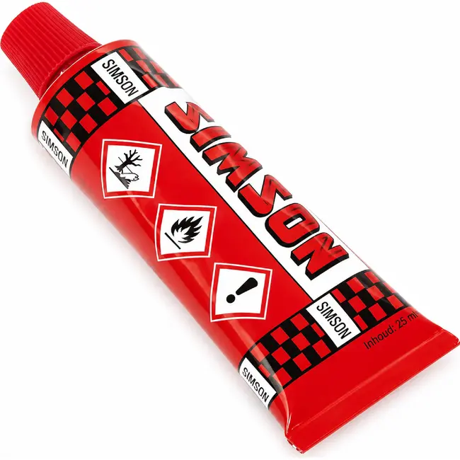 Simson Solutie voor fietsbandreparatie - 30 ml - Koud vulkaniseren - Rood - Per stuk