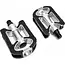 Falkx Alloy pedalen - anti-slip - zwart-zilver - aluminium - 9/16" - reflectoren