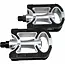 Falkx Alloy pedalen - anti-slip - zwart-zilver - aluminium - 9/16" - reflectoren