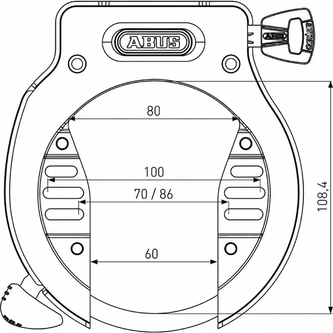 ABUS Ringslot met ART-certificering - Veiligheid - Duurzaam - 20x20x18 cm